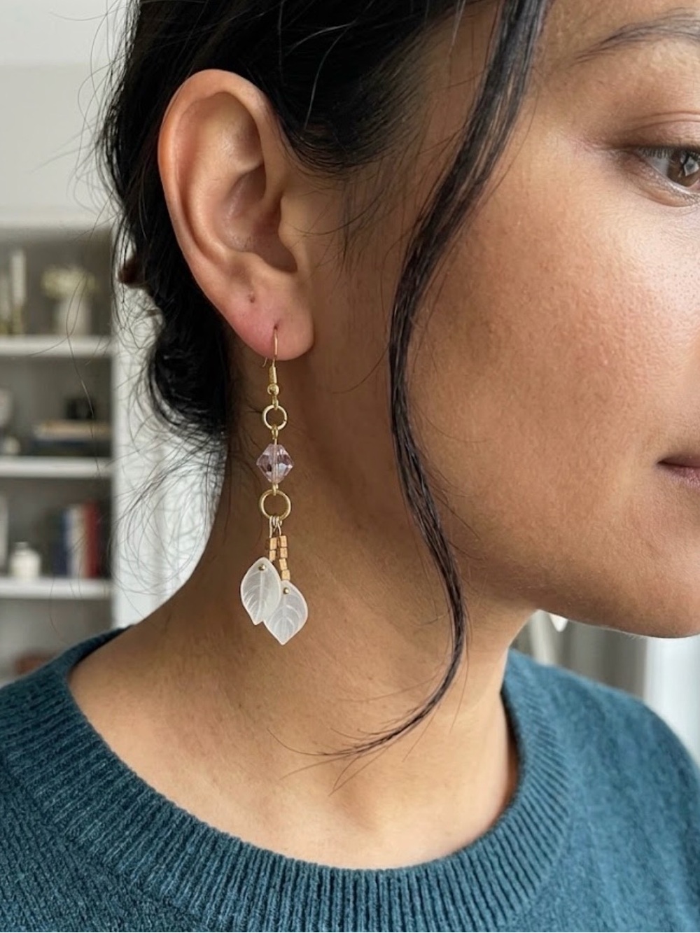 Swarovski Crystal Leaf Drop Earrings